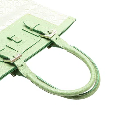 Pre-owned Loewe Green Canvas Leather Handbag Tote Bag ()