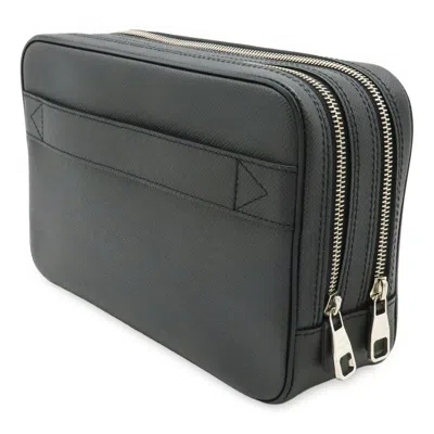 Pre-owned Louis Vuitton Ardoise Taiga Leather Clutch Bag () In Gray