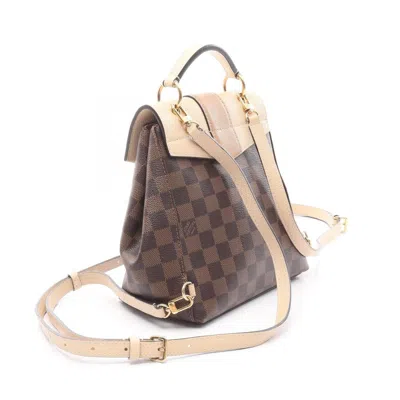 Pre-owned Louis Vuitton Beige Brown Cream Coated Canvas Leather Backpack ()