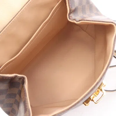 Pre-owned Louis Vuitton Beige Brown Cream Coated Canvas Leather Backpack ()
