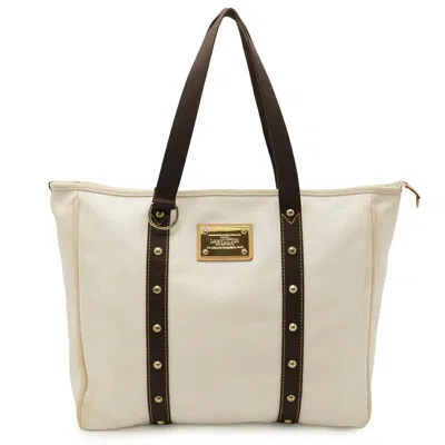Pre-owned Louis Vuitton Beige Brown Canvas Shoulder Bag Tote Bag () In Multi