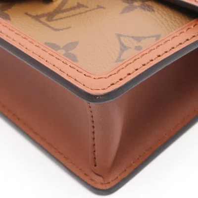 Pre-owned Louis Vuitton Beige Brown Monogram Reverse Coated Canvas Leather Shoulder Bag ()