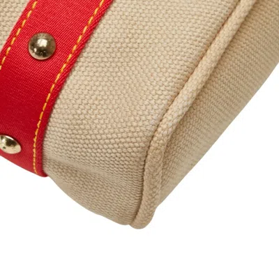 Pre-owned Louis Vuitton Beige Red Color Canvas Leather Shoulder Bag Tote Bag () In Multi