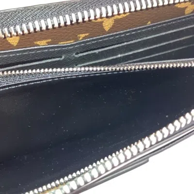 Pre-owned Louis Vuitton Black Brown Monogram Monogram Leather Long Wallet (bi-fold) () In Multi