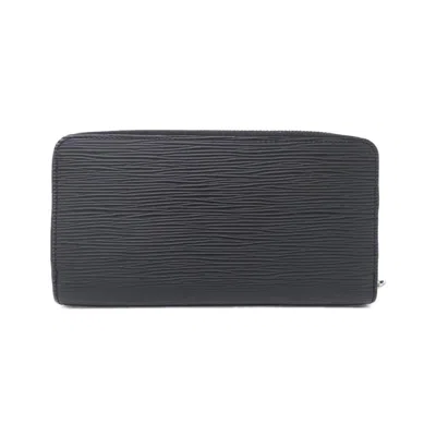 Pre-owned Louis Vuitton Black Leather Long Wallet (bi-fold) ()