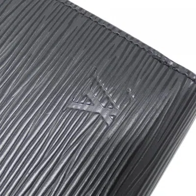 Pre-owned Louis Vuitton Black Leather Long Wallet (bi-fold) ()