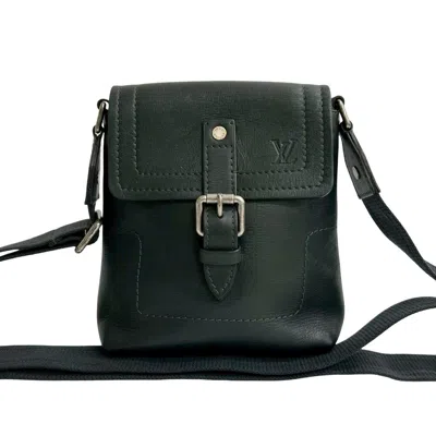 Pre-owned Louis Vuitton Black Leather Pochette Shoulder Bag ()