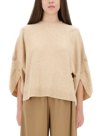 Max Mara Oversized Wool And Cashmere Sweater In Neutral
