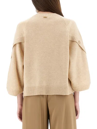 Max Mara Oversized Wool And Cashmere Sweater In Neutral
