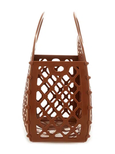 Chloé Cage Tote Bag In Brown
