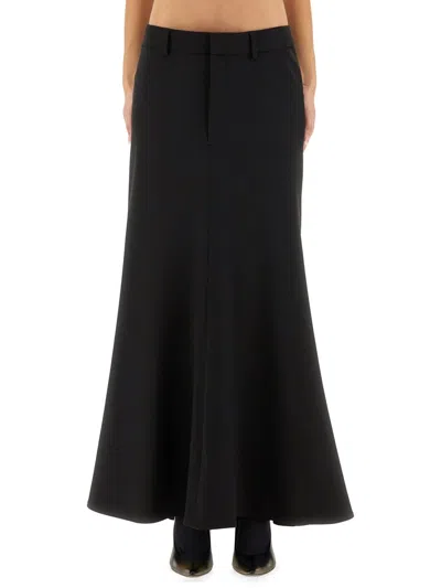 Balenciaga "godet" Maxi Skirt In Black