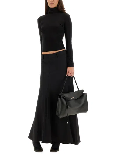 Balenciaga "godet" Maxi Skirt In Black