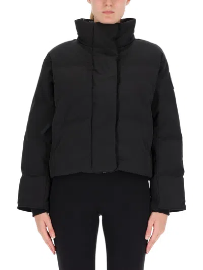 Canada Goose Cropped Black Jacket In Black