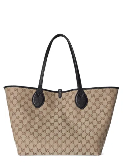 Gucci Borsa Shopping Reversibile In Pelle Nera  Donna In Black