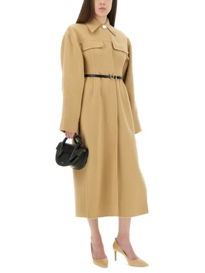 Sportmax "oil" Coat In Gold