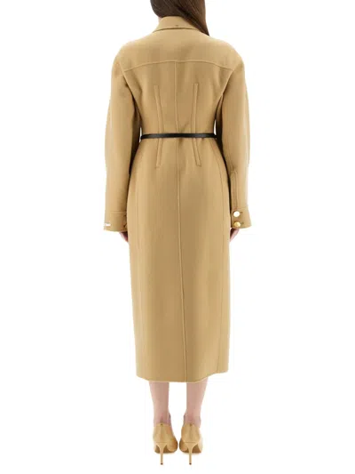 Sportmax "oil" Coat In Gold