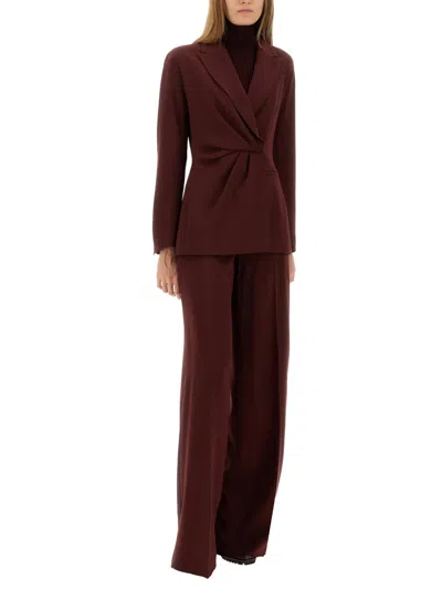 Max Mara Tailored Jacket Notched Lapels In Brown
