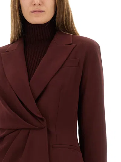 Max Mara Tailored Jacket Notched Lapels In Brown