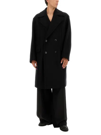 Dries Van Noten Double Breasted Long Coat Pockets In Black