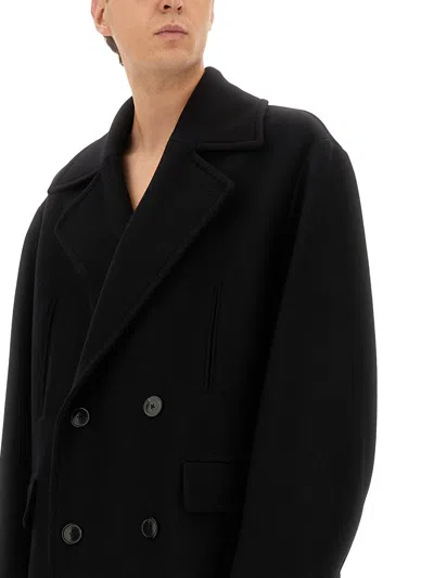 Dries Van Noten Double Breasted Long Coat Pockets In Black