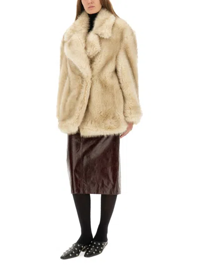 Sportmax "rosaria" Jacket In Ecofur In Neutral