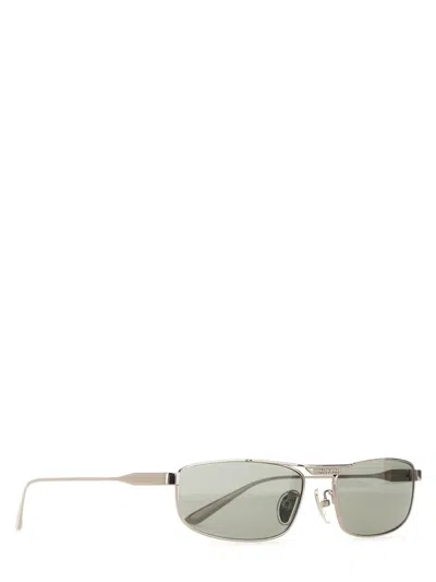 Balenciaga Rect Metal Frame Sunglasses In Gray