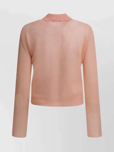 Auralee Collared Knitwear Long Sleeves In Pink