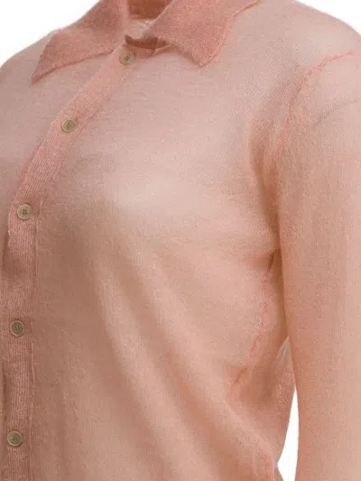 Auralee Collared Knitwear Long Sleeves In Pink
