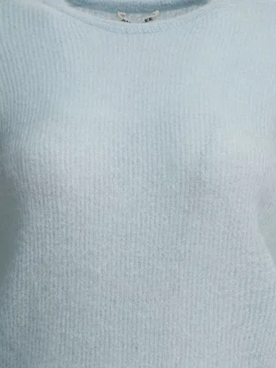 Auralee Long Sleeve Crew Neck Knitwear Piece In Blue