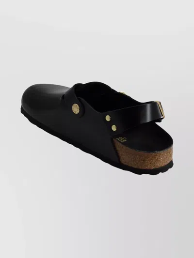 Birkenstock Amalfi Leather Sandals Oversized Buckle In Black