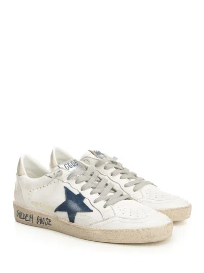 Golden Goose Ballstar Nappa Upper Toe And Spur Suede Star Leather Heel Sneakers Beige In White