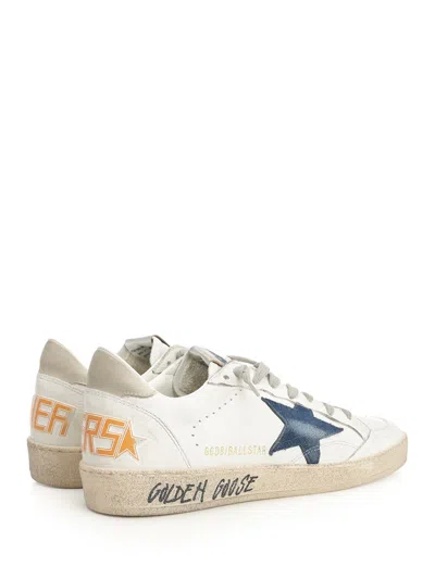 Golden Goose Ballstar Nappa Upper Toe And Spur Suede Star Leather Heel Sneakers Beige In White