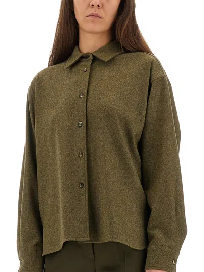 Max Mara Boxy Wool Jacket Collared Long Sleeves In Black