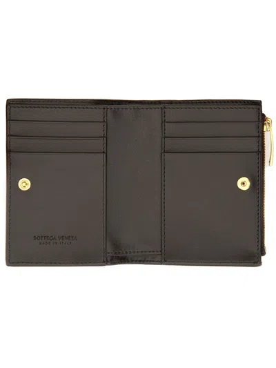 Bottega Veneta Women Bi-fold Braided Wallet In Black