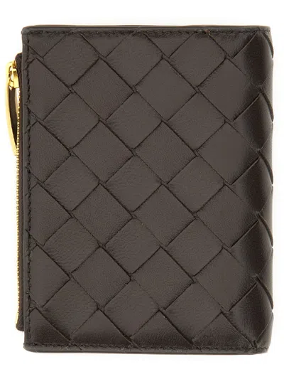 Bottega Veneta Women Bi-fold Braided Wallet In Black