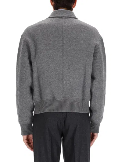 Jacquemus Grey Jacket With Classic Collar And Dropped Shoulders In Wool Man In Gray
