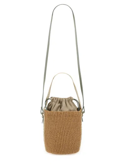 Chloé Small Woody Bucket Bag With Dual Handles In Neutral