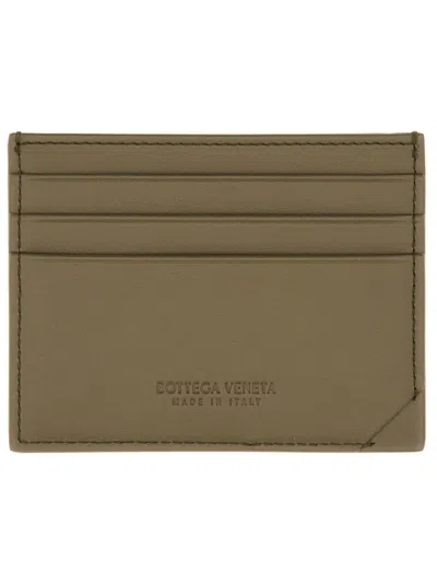 Bottega Veneta Card Holder "woven Stamp" In Brown