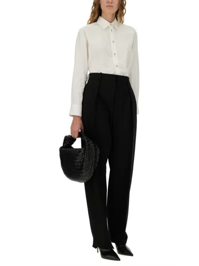 Bottega Veneta Women Cotton Poplin Shirt In White