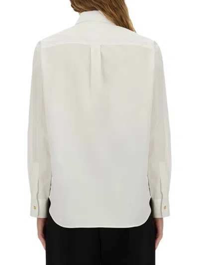 Bottega Veneta Women Cotton Poplin Shirt In White