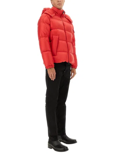 Moncler Couyere Hooded Down Jacket In Red