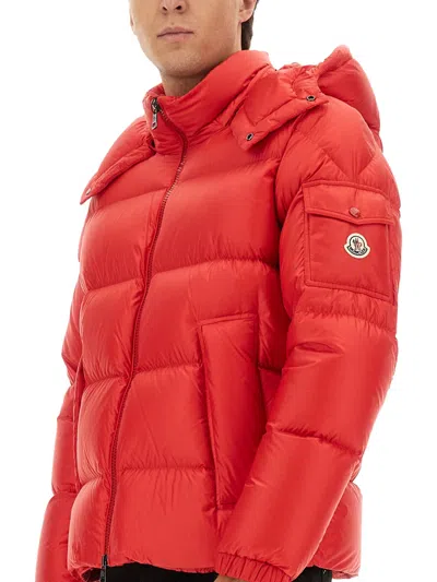 Moncler Couyere Hooded Down Jacket In Red