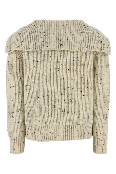 Bottega Veneta Ribbed Wool Cardigan With Knot Buttons In Multi
