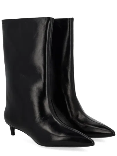 Hugo Boss 35mm Pointed-toe Leather Boots In Black