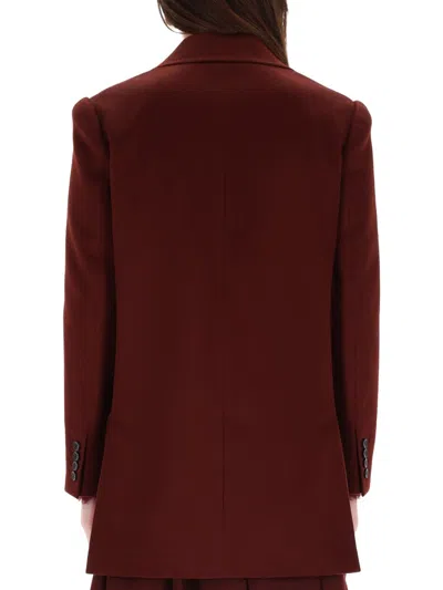Max Mara Tailored Jacket Featuring Structured Shoulders In Burgundy
