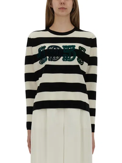 Max Mara Viterbo Wool Crewneck Sweater In Multi