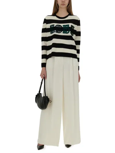 Max Mara Viterbo Wool Crewneck Sweater In Multi