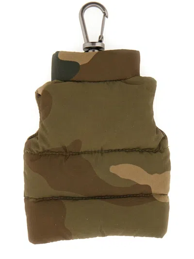Moncler Keychain In The Shape Of A Vest In Brown