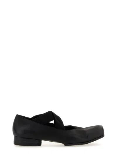 Uma Wang Leather Ballerinas In Black