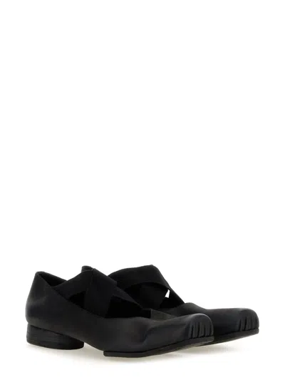 Uma Wang Leather Ballerinas In Black